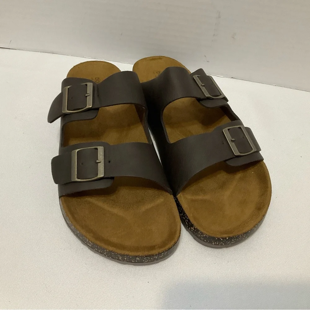 Dockers Brown‎ Two-Strap Sandals with Adjustable slip on leather upper Size 13